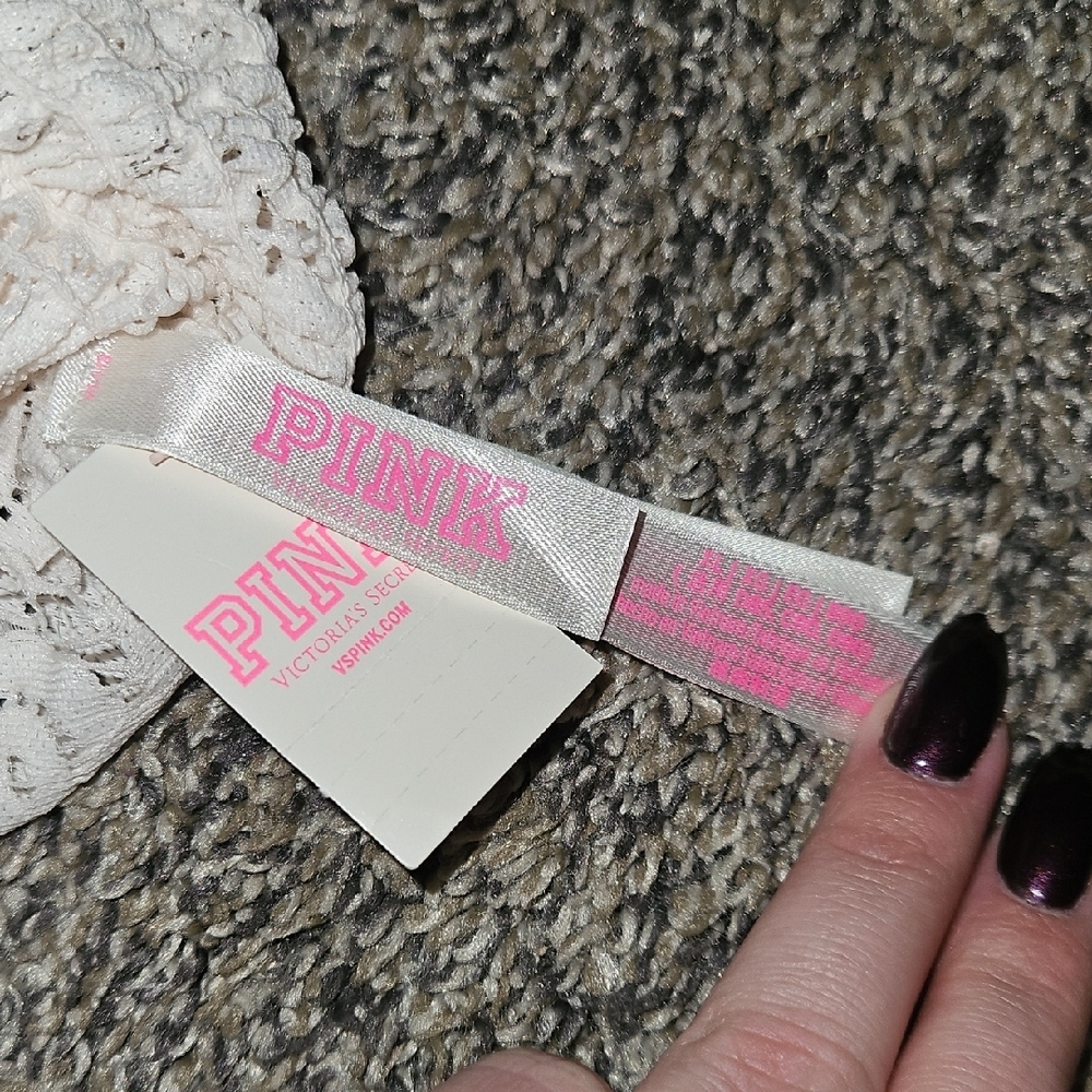 PINK Victoria's Secret Cream Lace Bralette Xl NWT - Picture 2 of 5